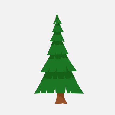 Çizgi film düz çizim tarzında sanatsal çam ağacı ağacı şekli ilgili grafik amacı için.