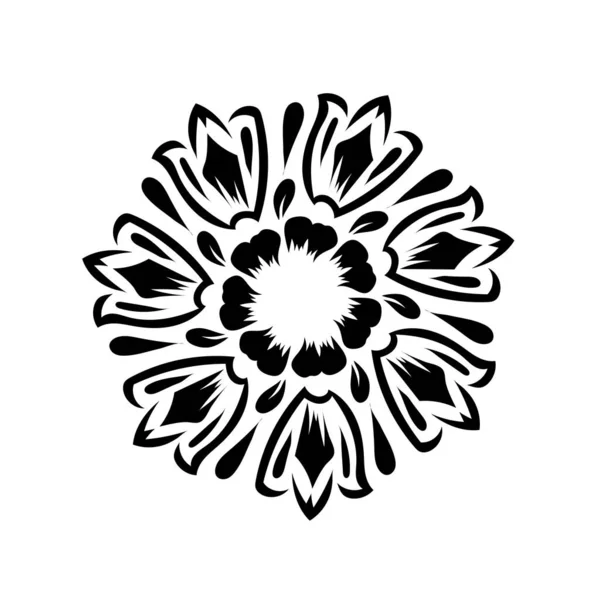 Dekorativní Květinová Vírová Ozdoba Kruhový Kudrnatý Ozdobný Prvek — Stockový vektor