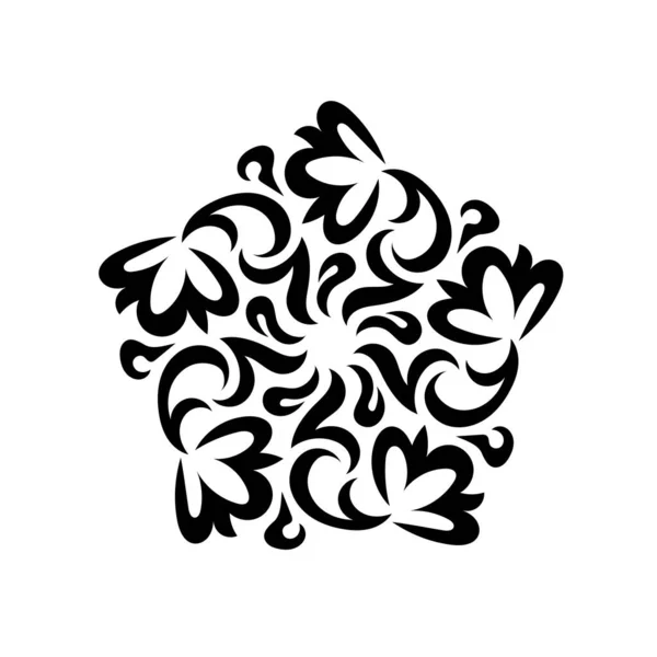 Decorative Floral Swirl Ornament Circular Curly Foliage Decorative Element — Vetor de Stock