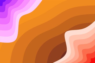 Abstract background with waves texture and curvy shapes ornament. Composition of various curves shapes and color spectrum.