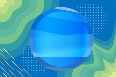 Abstract background of center circle with curvy texture and various decorative ornaments.