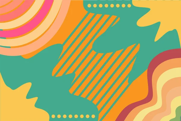 Fond Abstrait Avec Collage Ornements Géométriques Rayures Ondulées Couleur Arc — Image vectorielle