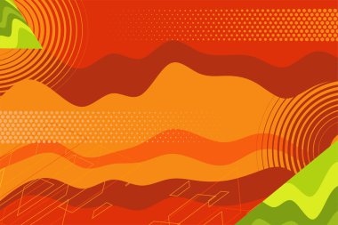 Abstract background collage of wave texture and geometric shapes ornaments. Composition of curvy shapes and decorative elements frame.