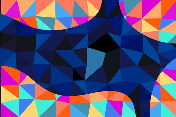 Abstrakter Hintergrund Mit Verschiedenen Lowpoly Facetten Textur Und Farbe Collage — Stockvektor