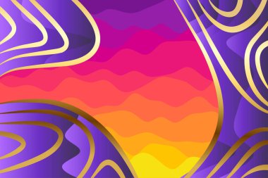 Abstract background collage of wave texture and various curvy shapes. Composition of various curvy shapes and colors.