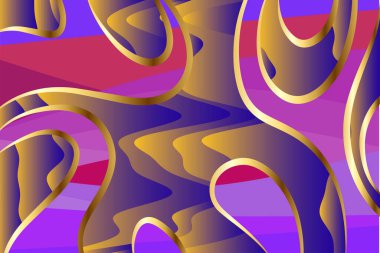 Abstract background collage of wave texture and various curvy shapes. Composition of various curvy shapes and colors.