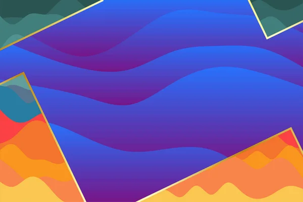 Абстрактный Фоновый Коллаж Различных Форм Цветовых Волн Коллаж Различных Кривых — стоковый вектор
