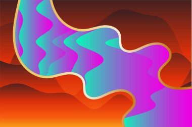 Abstract background collage of wave texture and various curvy shapes. Composition of various curvy shapes and colors.