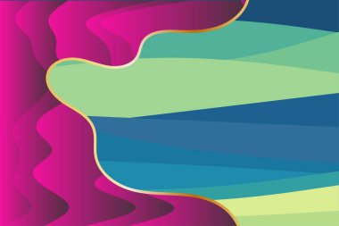 Abstract background collage of wave texture and various curvy shapes. Composition of various curvy shapes and colors.