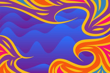 Abstract background with wave shapes texture and curvy ornaments. Composition of various wavy shapes abstract background.