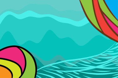 Abstract background with wave shapes texture and curvy ornaments. Composition of various wavy shapes abstract background.