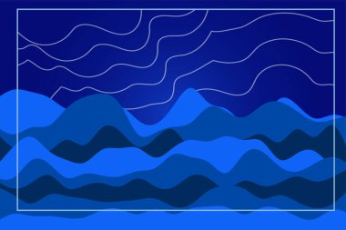 Abstract background collage of gradient wave shapes with stripe ornaments.