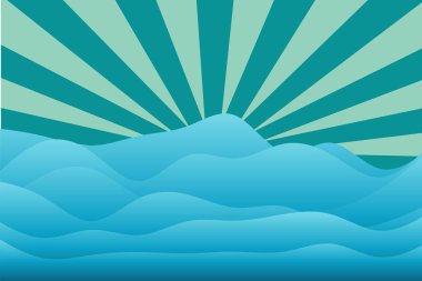 Abstract background with gradient wave shapes and splash lines. 