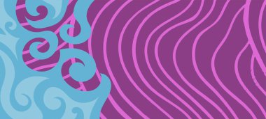 Çeşitli kıvrımlı süslemeleri olan organik dalgalı dokuların soyut arkaplanı. Kıvrımlı kıvrımlar dalga dokusu arkaplanındaki dekoratif süslemeleri. 