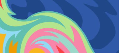 Renk alevinin soyut arkaplanı dalgalı dokunun üzerindeki süsü şekillendirir. Kavisli çizgiler üzerinde soyut alev şekli süslemeleri kolajı.