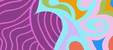 Çeşitli kıvrımlı süslemeleri olan organik dalgalı dokuların soyut arkaplanı. Kıvrımlı kıvrımlar dalga dokusu arkaplanındaki dekoratif süslemeleri. 