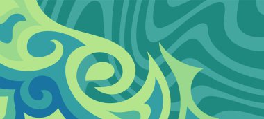 Çeşitli kıvrımlı süslemeleri olan organik dalgalı dokuların soyut arkaplanı. Kıvrımlı kıvrımlar dalga dokusu arkaplanındaki dekoratif süslemeleri. 