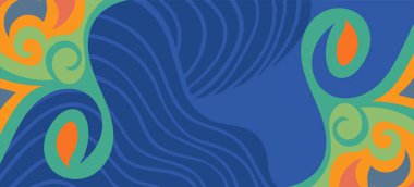Çeşitli kıvrımlı süslemeleri olan organik dalgalı dokuların soyut arkaplanı. Kıvrımlı kıvrımlar dalga dokusu arkaplanındaki dekoratif süslemeleri. 