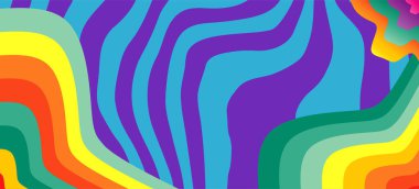 Dalgalı çizgili arkaplan dokusu üzerindeki çeşitli kıvrımlı şekillerin soyut bileşimi.