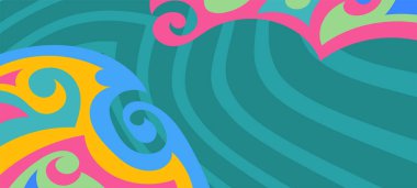 Çeşitli kıvrımlı süslemeleri olan organik dalgalı dokuların soyut arkaplanı. Kıvrımlı kıvrımlar dalga dokusu arkaplanındaki dekoratif süslemeleri. 