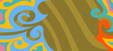 Çeşitli kıvrımlı süslemeleri olan organik dalgalı dokuların soyut arkaplanı. Kıvrımlı kıvrımlar dalga dokusu arkaplanındaki dekoratif süslemeleri. 