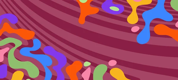 Абстрактная Композиция Различных Кривых Форм Орнамент Волнистых Полосах Фоновой Текстуры — стоковый вектор