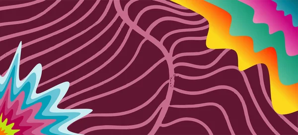 Абстрактная Композиция Различных Кривых Форм Орнамент Волнистых Полосах Фоновой Текстуры — стоковый вектор
