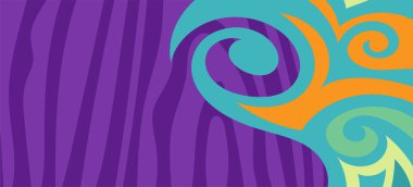 Renk alevinin soyut arkaplanı dalgalı dokunun üzerindeki süsü şekillendirir. Kavisli çizgiler üzerinde soyut alev şekli süslemeleri kolajı.