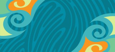 Renk alevinin soyut arkaplanı dalgalı dokunun üzerindeki süsü şekillendirir. Kavisli çizgiler üzerinde soyut alev şekli süslemeleri kolajı.