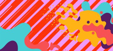 Çizgili kolaj desenli soyut arkaplan renk mürekkebi sıçrama süslemesi ile.