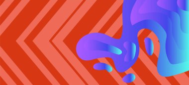 Geometrik çizgili soyut arkaplan dokusu ve gradyan renkli kabarcıklar şekil süslemeleri.