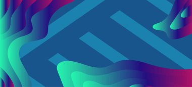 Geometrik çizgili soyut arkaplan dokusu ve gradyan renkli kabarcıklar şekil süslemeleri.