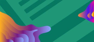 Geometrik çizgili soyut arkaplan dokusu ve gradyan renkli kabarcıklar şekil süslemeleri.