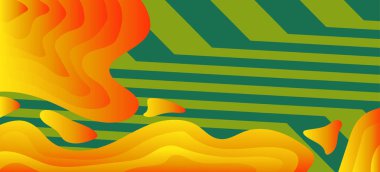 Geometrik çizgili soyut arkaplan dokusu ve gradyan renkli kabarcıklar şekil süslemeleri.