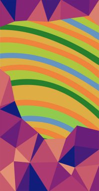 Çeşitli geometrik şekilleri olan soyut bir arkaplan. Çeşitli geometrik çokgen ve çizgili dokunun kolajı.