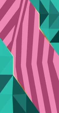 Çeşitli geometrik şekilleri olan soyut bir arkaplan. Çeşitli geometrik çokgen ve çizgili dokunun kolajı.