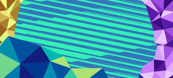 Abstrakter Hintergrund Aus Streifen Textur Mit Geometrischen Low Poly Formen — Stockvektor