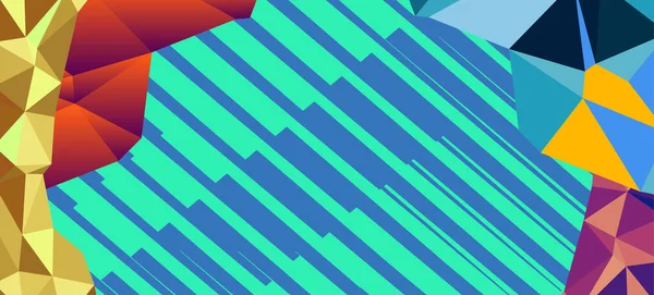 Abstrakter Hintergrund Aus Streifen Textur Mit Geometrischen Low Poly Formen — Stockvektor