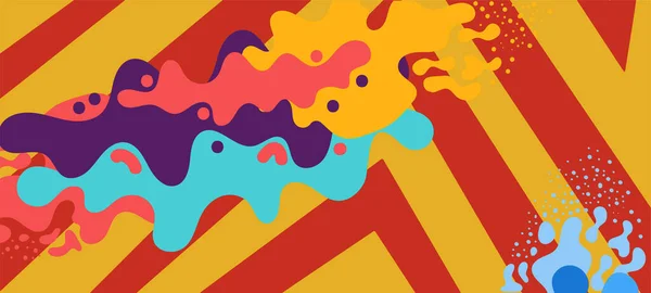 Коллаж Полос Текстурированный Абстрактный Фон Цветными Чернилами Брызги Орнамента Накладываются — стоковый вектор