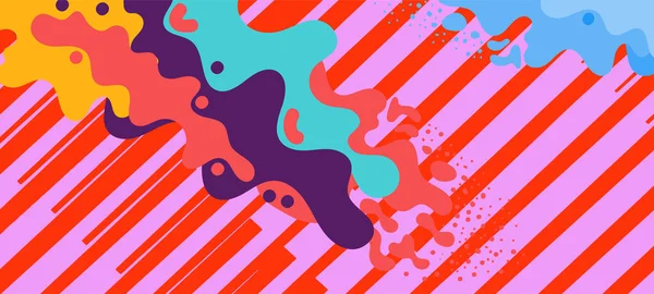 Коллаж Полос Текстурированный Абстрактный Фон Цветными Чернилами Брызги Орнамента Накладываются — стоковый вектор