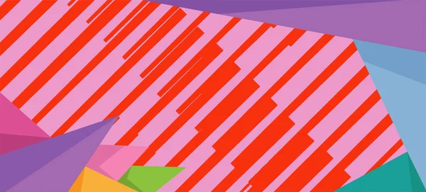 Abstrakter Hintergrund Aus Streifen Textur Mit Rechteckigen Farbformen Ornamente Collage — Stockvektor