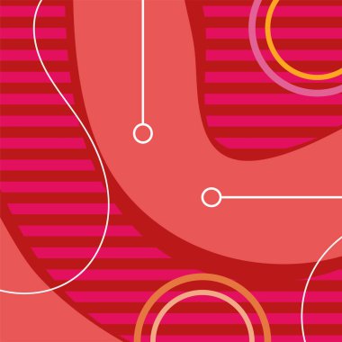 Çeşitli geometrik şekillere sahip soyut arkaplan kare kartı. Geometrik memphis tarzıyla kare duvar kağıdı.