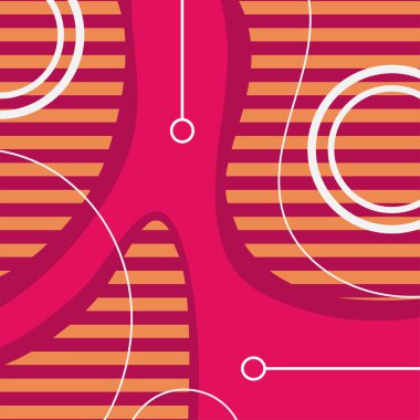 Çeşitli geometrik şekillere sahip soyut arkaplan kare kartı. Geometrik memphis tarzıyla kare duvar kağıdı.