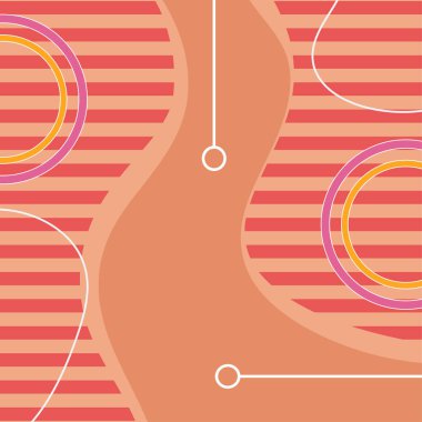 Çeşitli geometrik şekillere sahip soyut arkaplan kare kartı. Geometrik memphis tarzıyla kare duvar kağıdı.