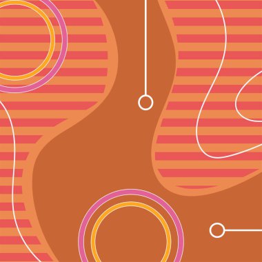 Çeşitli geometrik şekillere sahip soyut arkaplan kare kartı. Geometrik memphis tarzıyla kare duvar kağıdı.