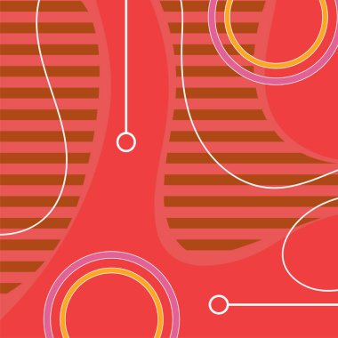 Çeşitli geometrik şekillere sahip soyut arkaplan kare kartı. Geometrik memphis tarzıyla kare duvar kağıdı.