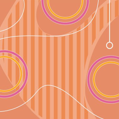 Çeşitli geometrik şekillere sahip soyut arkaplan kare kartı. Geometrik memphis tarzıyla kare duvar kağıdı.