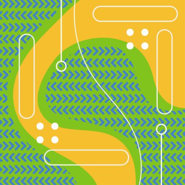 Çeşitli geometrik şekillere sahip soyut arkaplan kare kartı. Geometrik memphis tarzıyla kare duvar kağıdı.