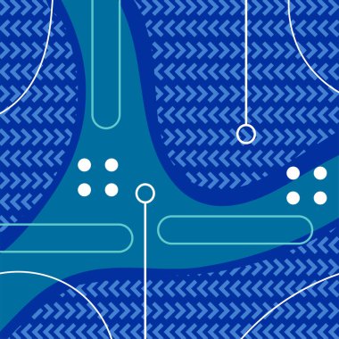 Çeşitli geometrik şekillere sahip soyut arkaplan kare kartı. Geometrik memphis tarzıyla kare duvar kağıdı.