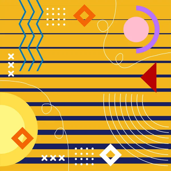 Fond Abstrait Carte Carrée Avec Diverses Formes Géométriques Ornements Papier — Image vectorielle